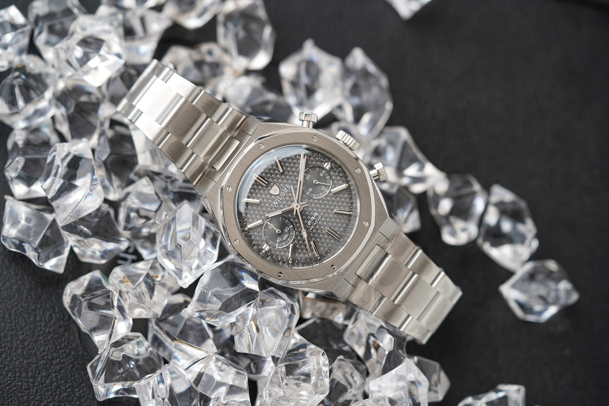 Nivada Grenchen F77 Chrono Mecaquartz Grey 38MM 68001Q77