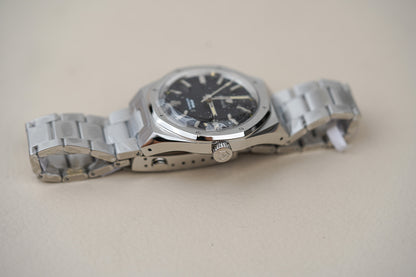 Nivada Grenchen F77 MK2 SST Beige Lume Black No Date Dial 68042A77