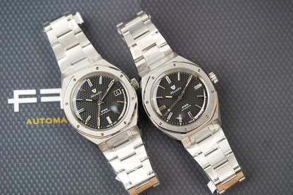 Nivada Grenchen F77 MK2 SST Beige Lume Black No Date Dial 68042A77