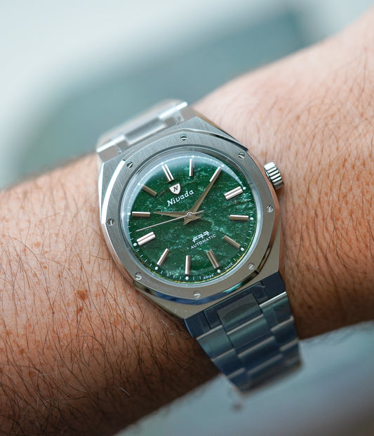 Nivada Grenchen F77 MK2 SST Green Aventurine Dial 68053A77