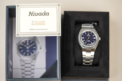 Nivada Grenchen F77 MKII SST Dark Blue Aventurine Dial 68047A77