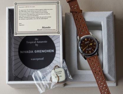 Nivada Grenchen Super Antarctic 3.6.9 Tropical on Brown Racing Strap 32031A23