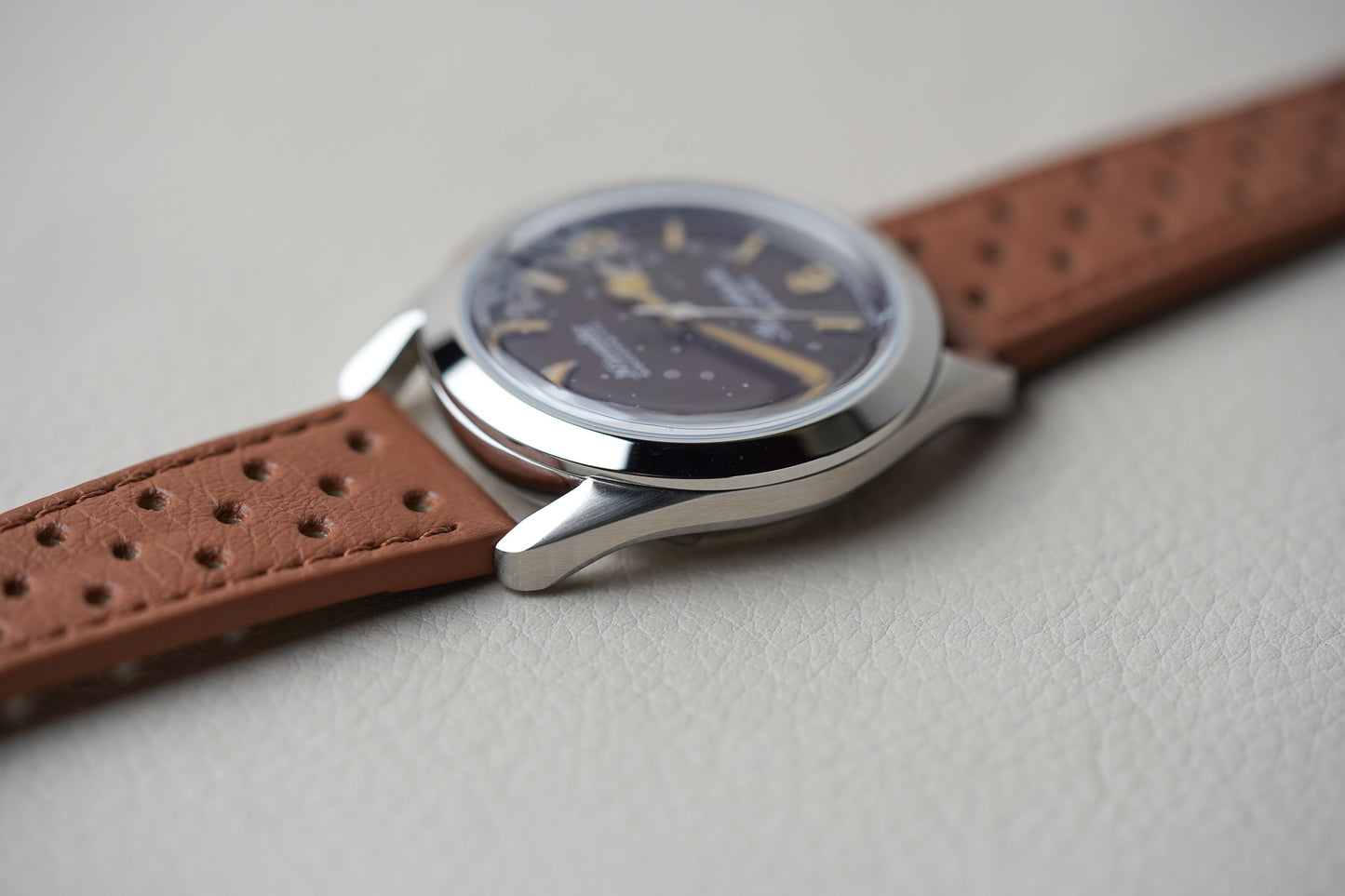 Nivada Grenchen Super Antarctic 3.6.9 Tropical on Brown Racing Strap 32031A23