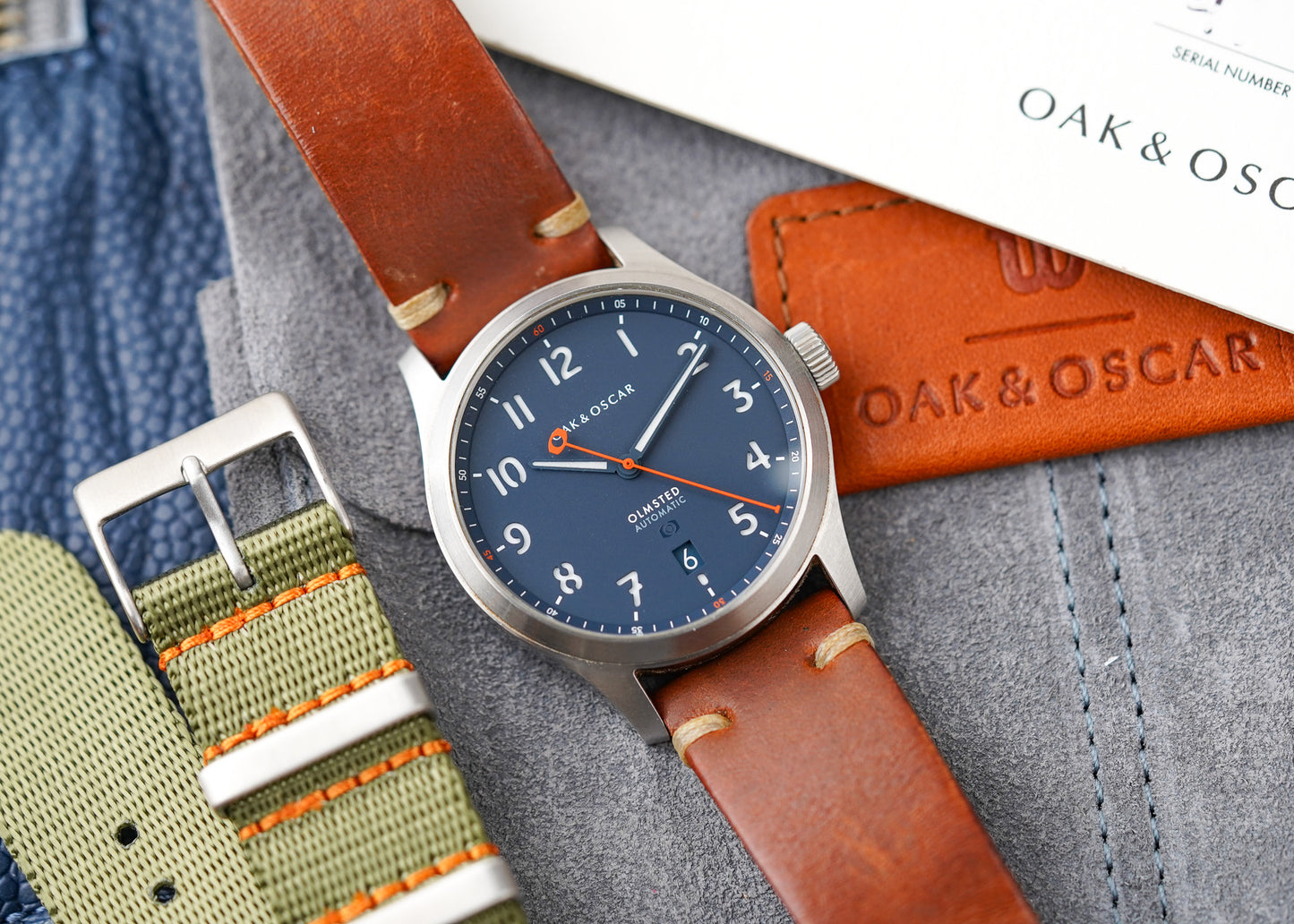 Oak & Oscar Olmsted 38 Navy Dial