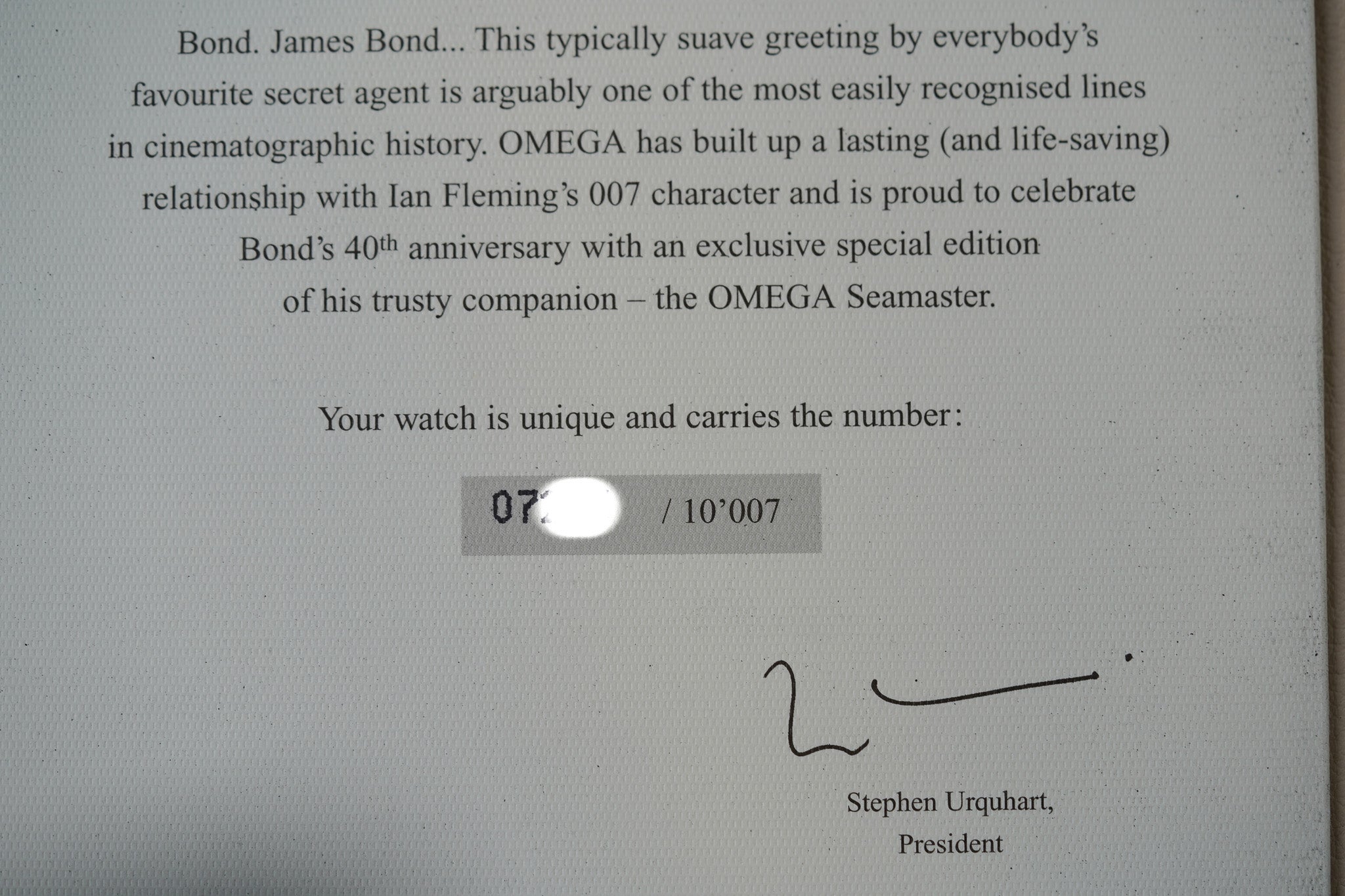 Omega Seamaster 300M James Bond 40th Anniversary 2537.80