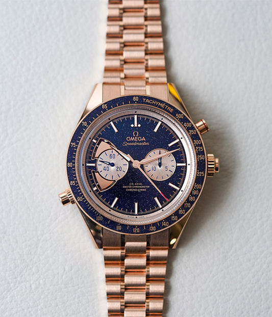 Omega Speedmaster Chrono Chime 18K Sedna Gold 522.50.45.52.03.001