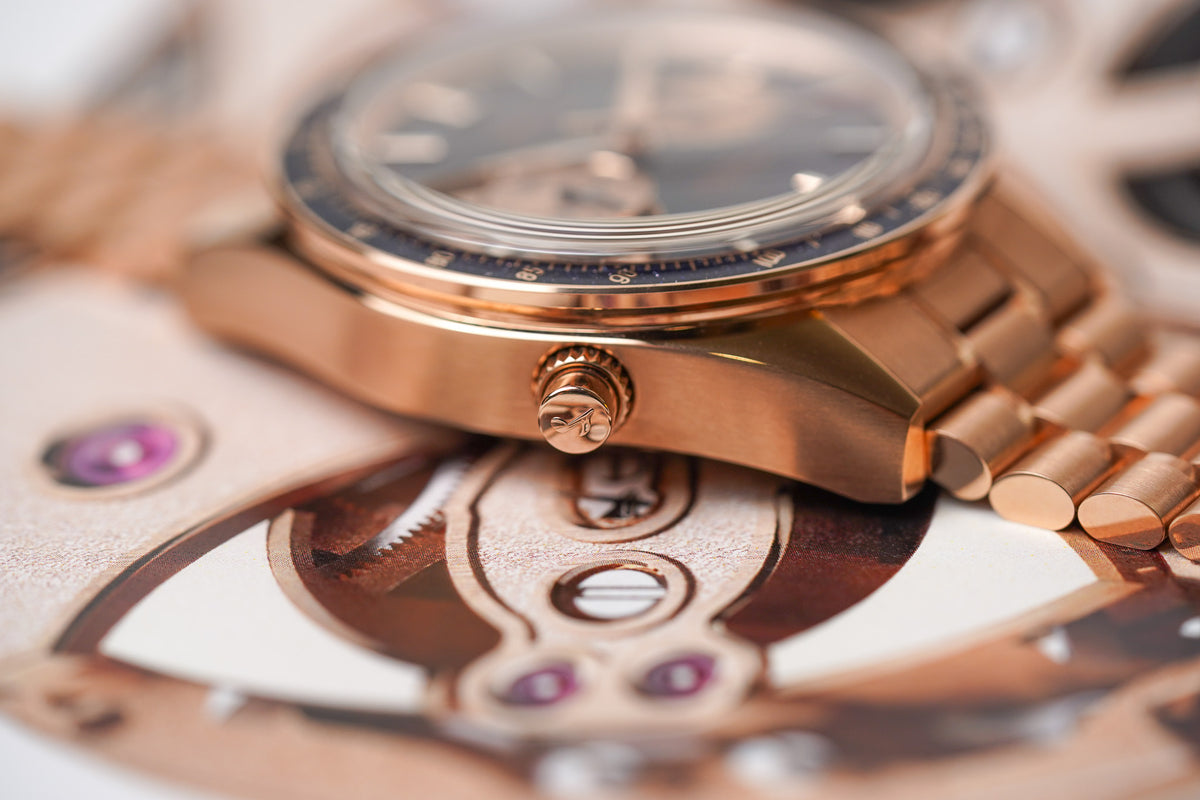 Omega Speedmaster Chrono Chime 18K Sedna Gold 522.50.45.52.03.001
