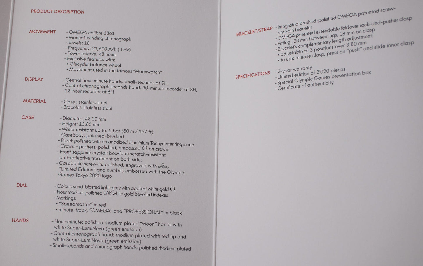 Omega Speedmaster Tokyo 2020 “Rising Sun” 522.30.42.30.06.001