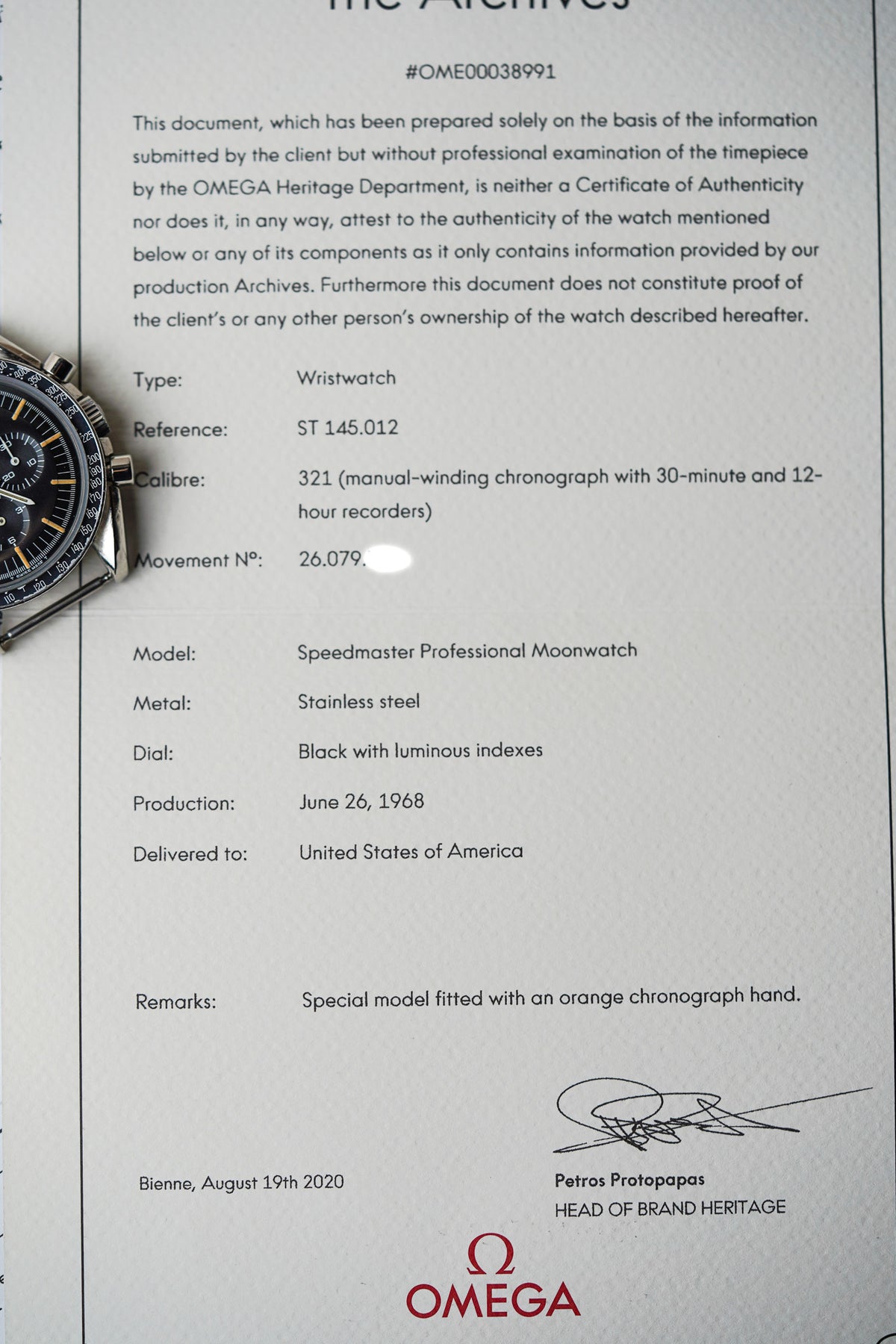 1968 Omega Speedmaster 145.012-67