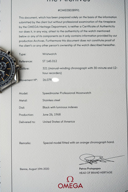 1968 Omega Speedmaster 145.012-67