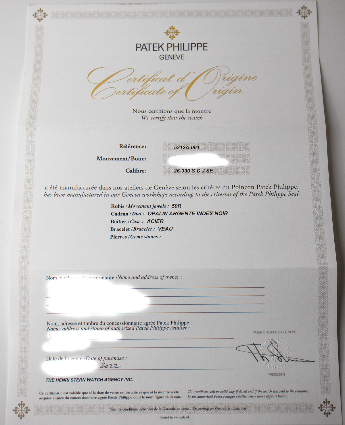 Patek Philippe Calatrava Weekly Calendar 5212A