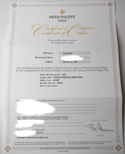 Patek Philippe Calatrava Weekly Calendar 5212A