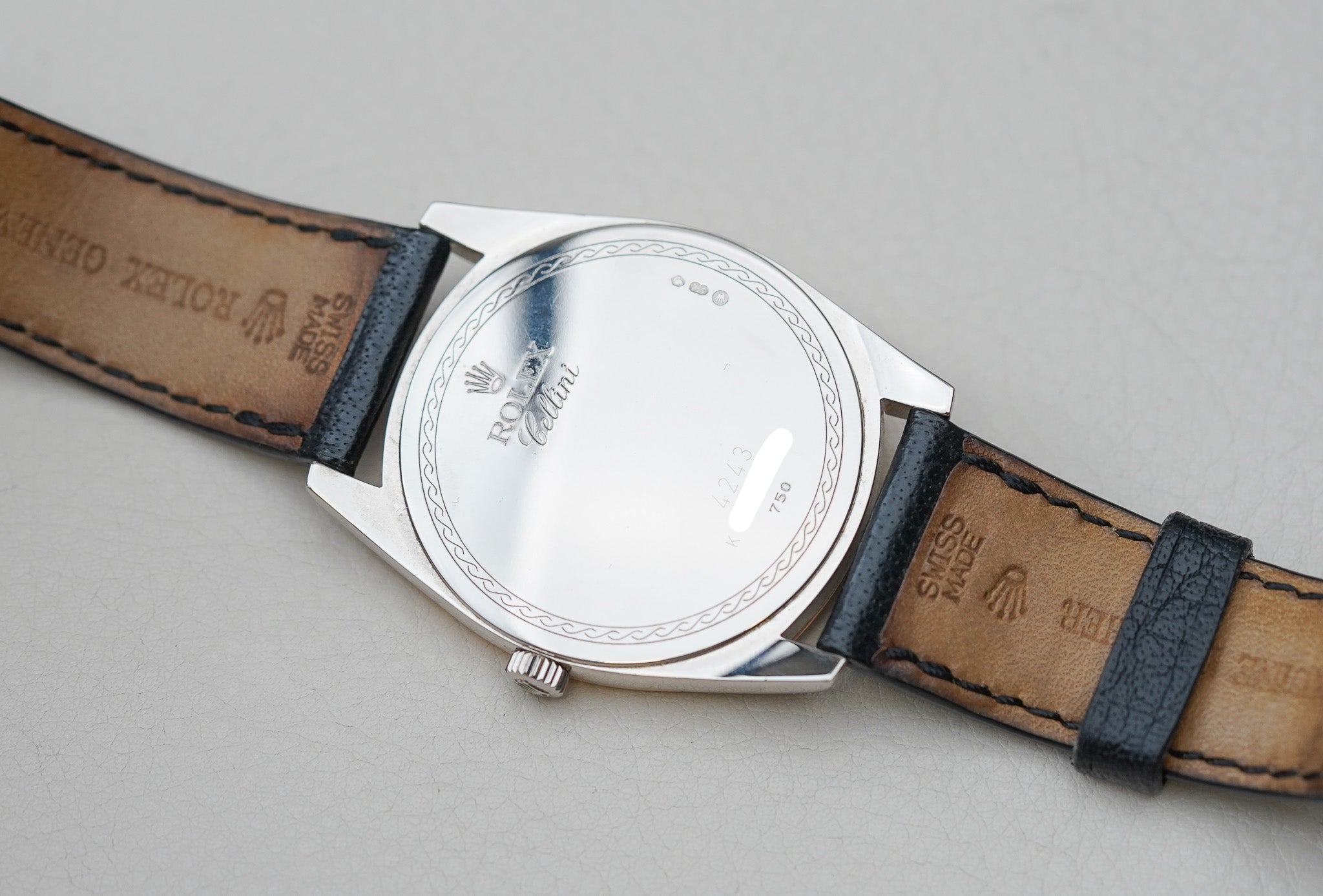 Rolex Cellini Danaos 4243 XL 18k White Gold Bullseye Dial