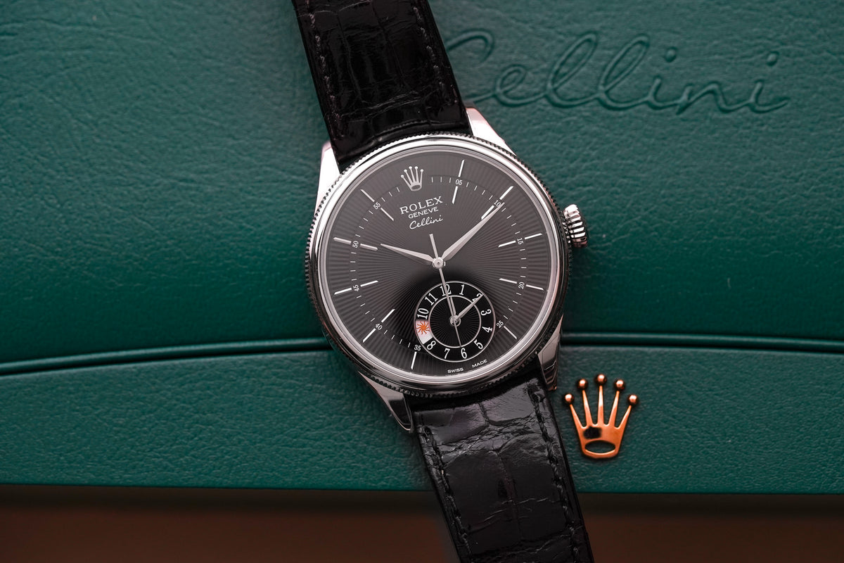 Rolex Cellini Dual Time 18K White Gold 50529