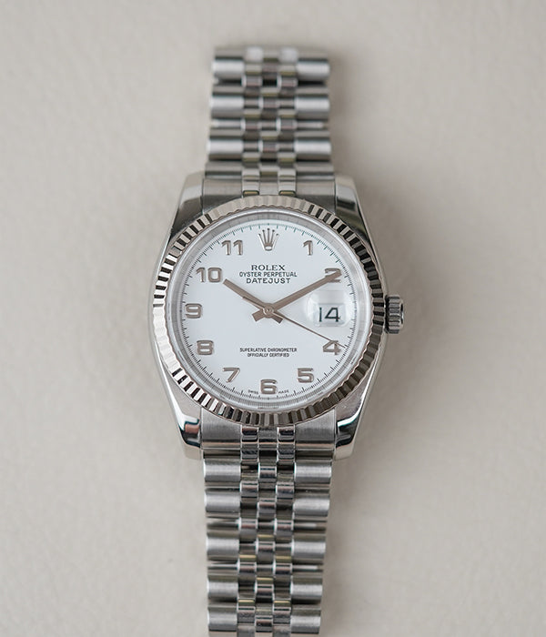 Rolex Datejust 116234 White Arabic Dial