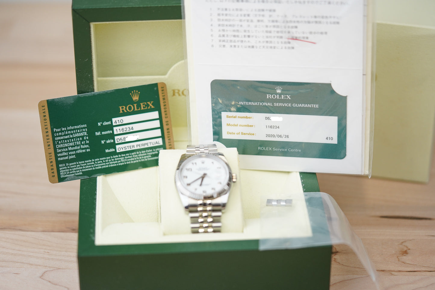 Rolex Datejust 116234 White Arabic Dial