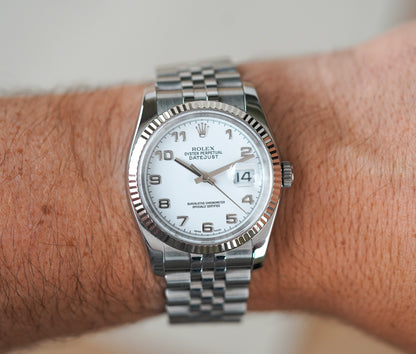 Rolex Datejust 116234 White Arabic Dial