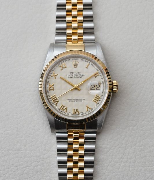 Rolex Datejust 16233 Pyramid Ivory Dial 36mm