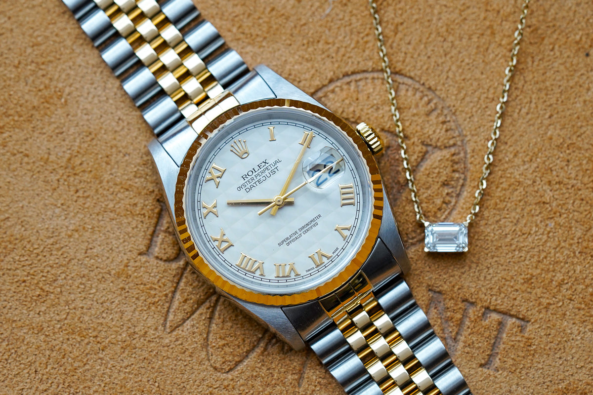 Rolex Datejust 16233 Pyramid Ivory Dial 36mm