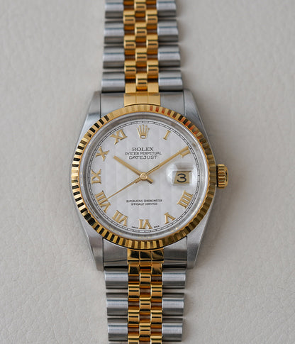 Rolex Datejust 16233 Pyramid Ivory Dial