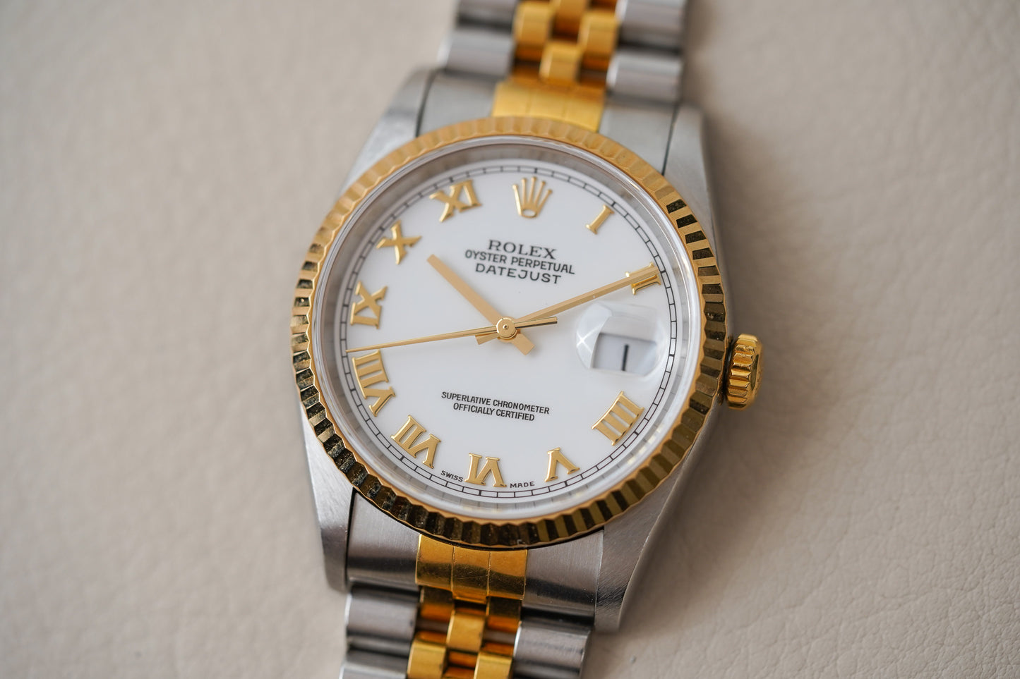 (Deposit) Rolex Datejust 16233 White Roman Dial