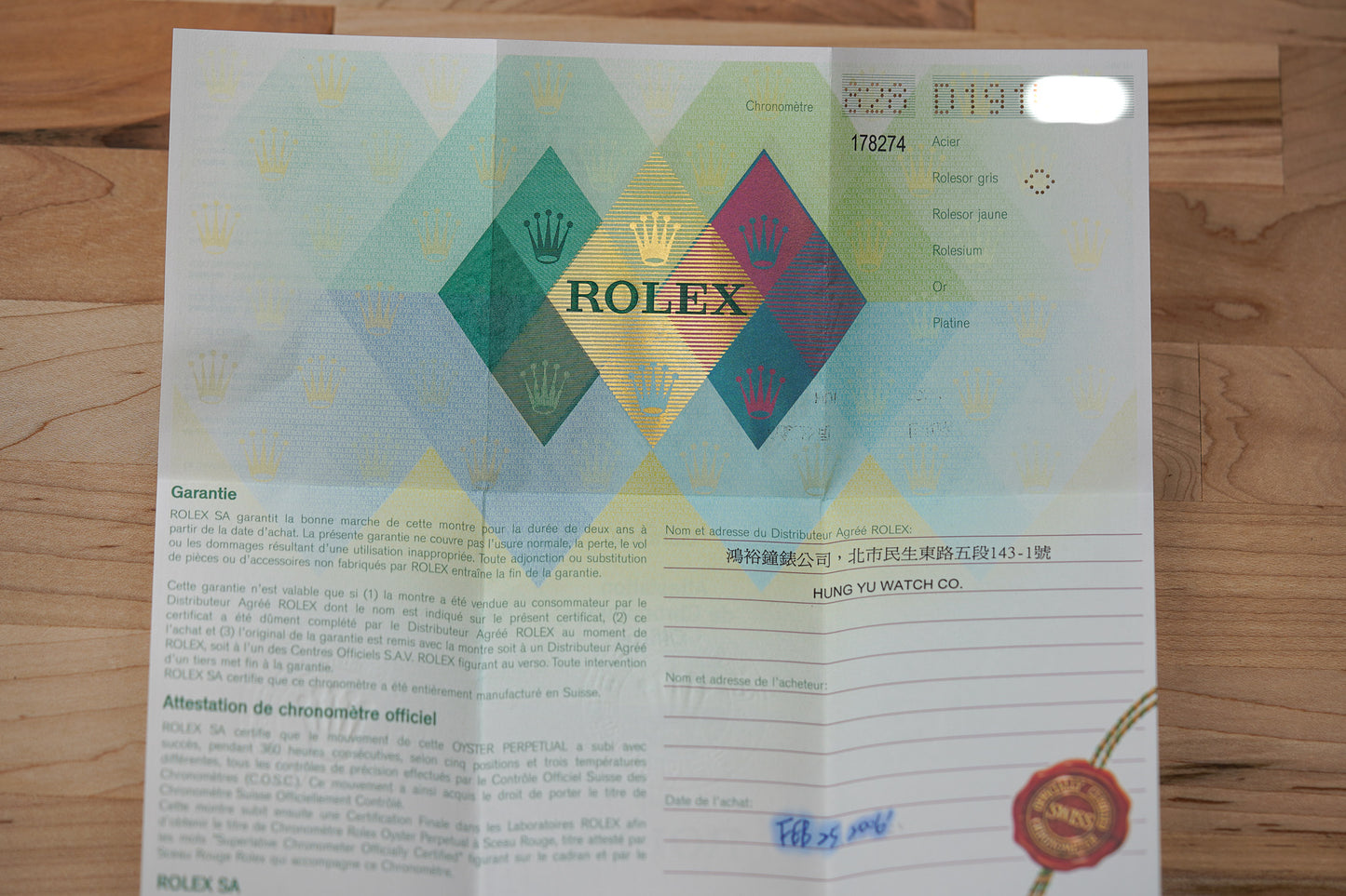 Rolex Datejust 31mm Mother of Pearl 178274