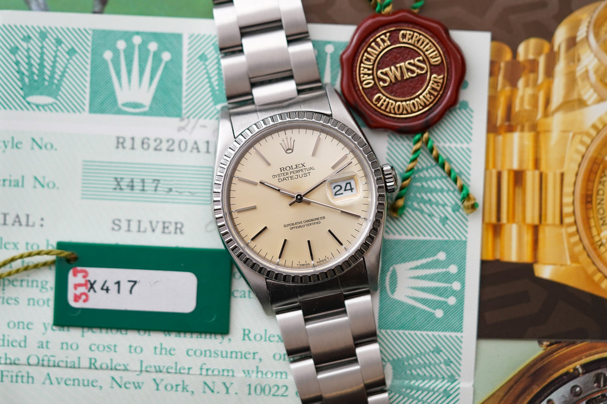 Rolex Datejust Silver Tropical Dial 16220