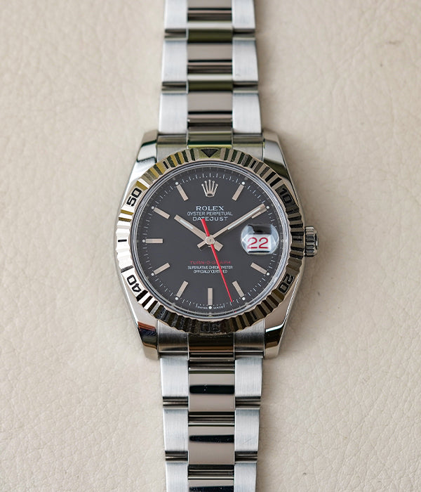 Rolex Datejust Turn-O-Graph Charcoal Dial 116264 Oyster