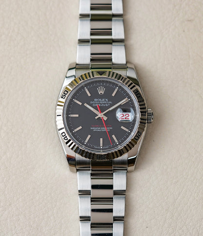 Rolex Datejust Turn-O-Graph Charcoal Dial 116264 Oyster