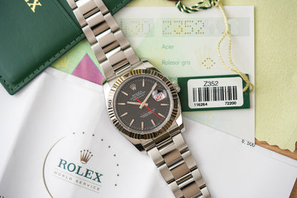 Rolex Datejust Turn-O-Graph Charcoal Dial 116264 Oyster