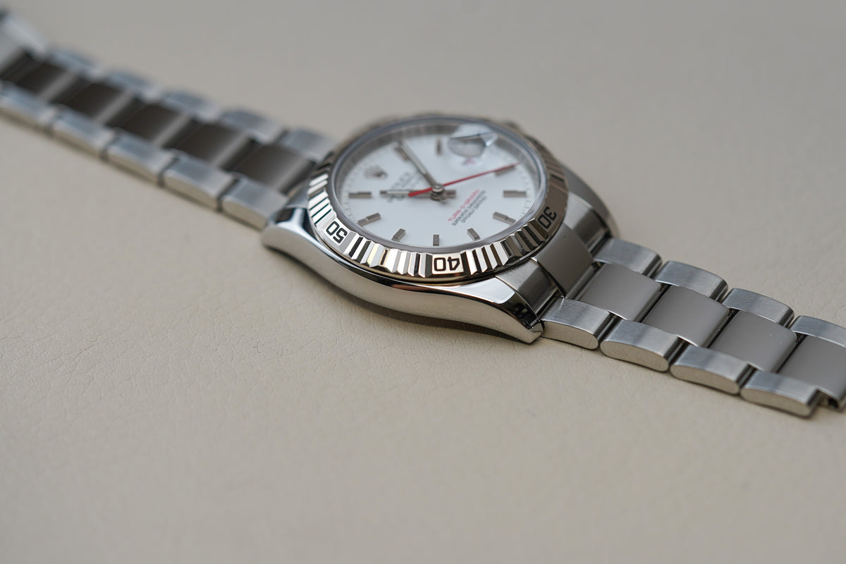 Rolex Datejust Turn-O-Graph White Dial 116264 Oyster