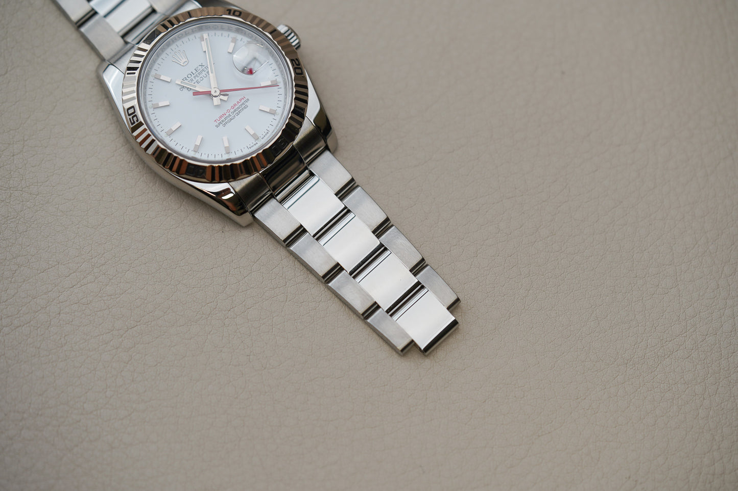 Rolex Datejust Turn-O-Graph White Dial 116264 Oyster