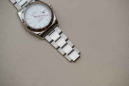 Rolex Datejust Turn-O-Graph White Dial 116264 Oyster