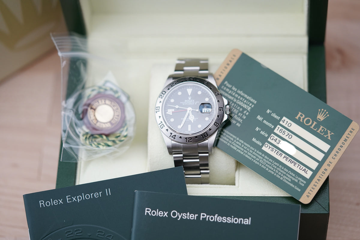 Rolex Explorer II 16570 Black 'Engraved Rehaut'