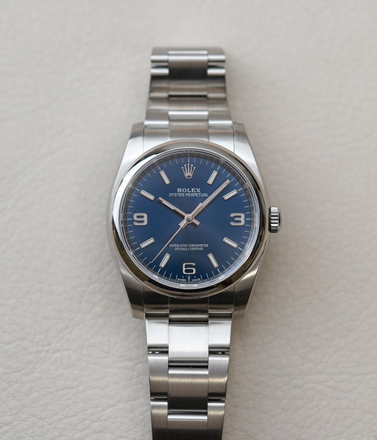 Rolex Oyster Perpetual 36mm Blue Arabic Dial 116000