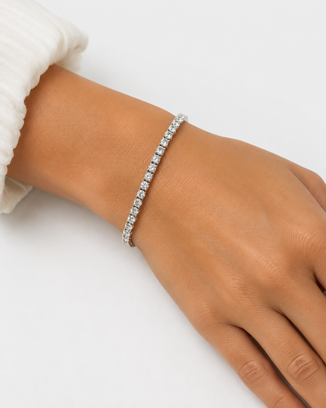 9.25tcw 14k White Gold and Lab Grown Diamond Tennis Bracelet