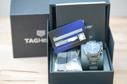 Tag Heuer Carrera Chronograph 39mm Blue Glassbox CBS2212.BA0048