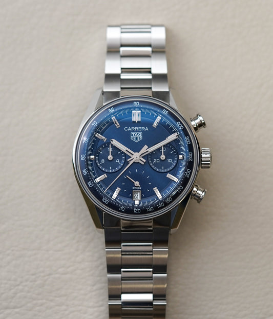 Tag Heuer Carrera Chronograph 39mm Blue Glassbox CBS2212.BA0048