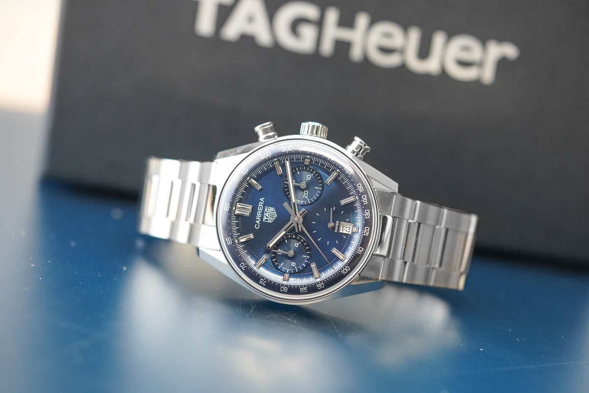 Tag Heuer Carrera Chronograph 39mm Blue Glassbox CBS2212.BA0048