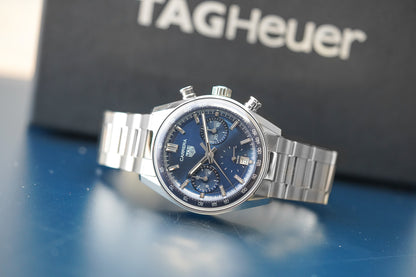 Tag Heuer Carrera Chronograph 39mm Blue Glassbox CBS2212.BA0048