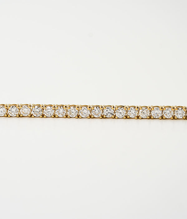 14k Yellow Gold 12tcw Lab Grown Diamond Tennis Necklace
