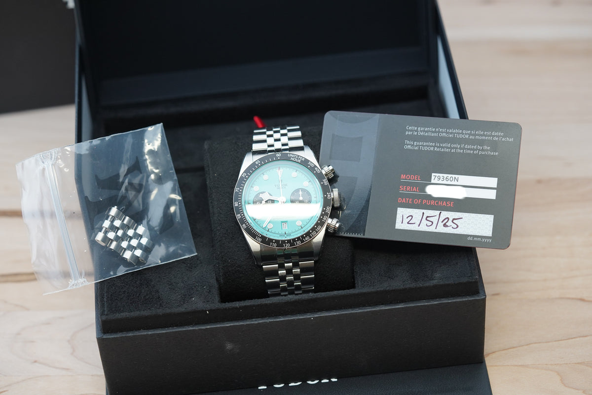 *** DEPOSIT****Tudor Black Bay Chrono 79360N Turquoise Dial 'Blue Flamingo'