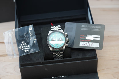 *** DEPOSIT****Tudor Black Bay Chrono 79360N Turquoise Dial 'Blue Flamingo'