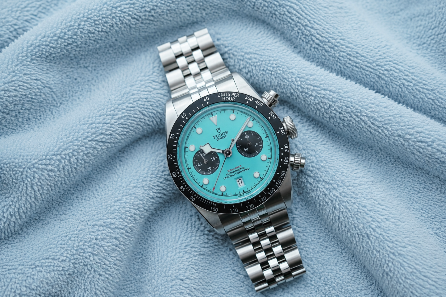 *** DEPOSIT****Tudor Black Bay Chrono 79360N Turquoise Dial 'Blue Flamingo'