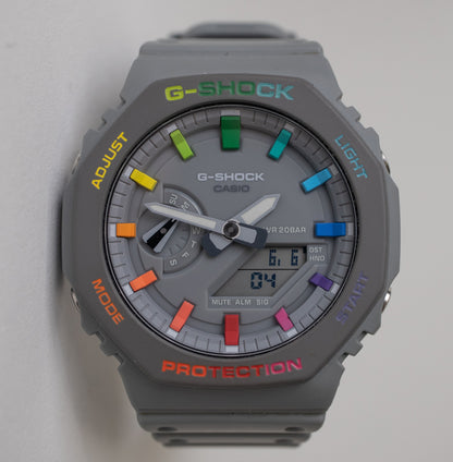 Custom Rainbow Casio G-Shock GA2100ET-8A Casioak
