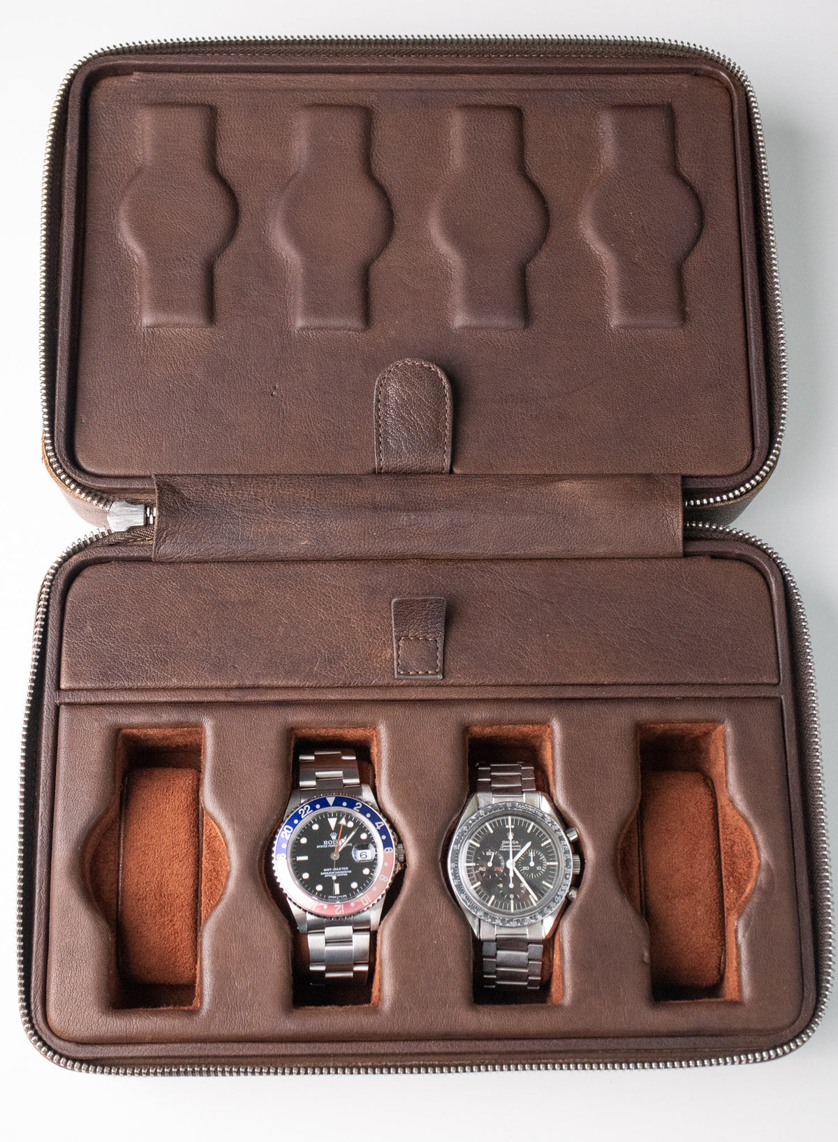 Bulang & Sons Dark Brown Cognac Luxury Leather Watch Box
