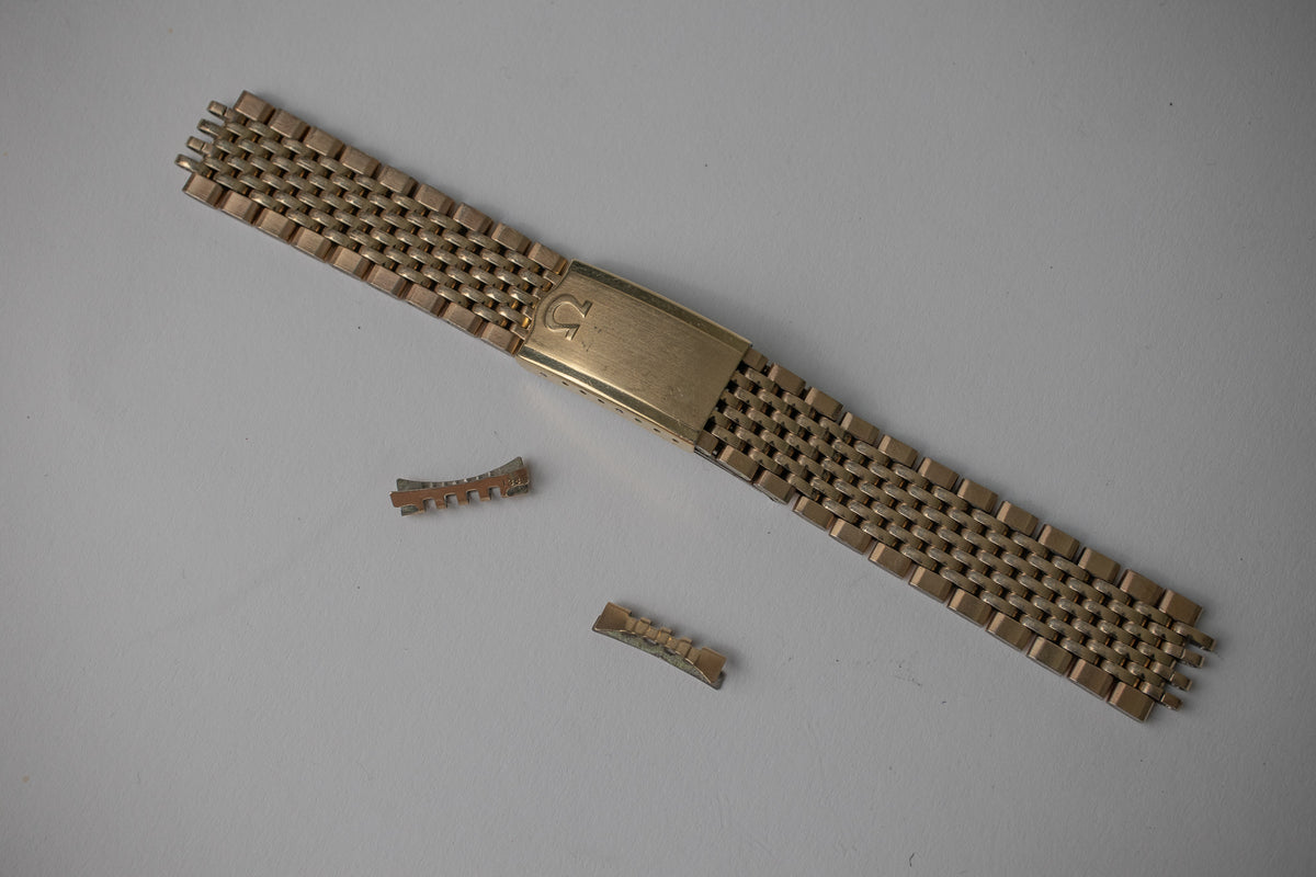 Omega 10KT Gold Plated Beads of Rice Bracelet 18mm 138 Endlinks